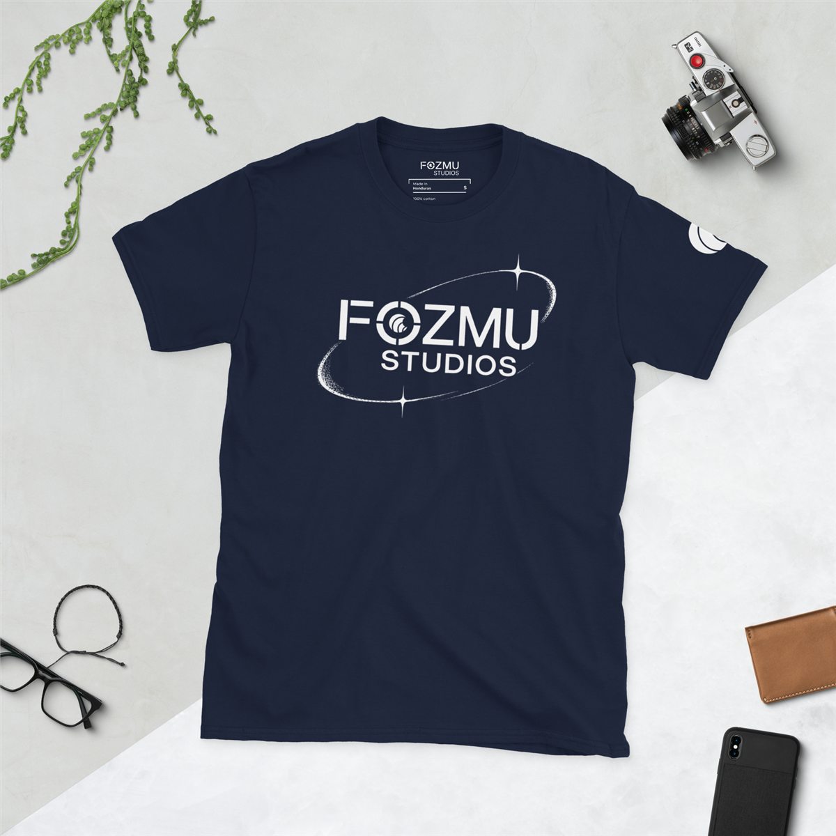 Short-Sleeve Unisex T-Shirt in Navy, still life